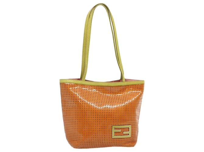 FENDI Hand Bag Enamel Orange Auth 69455  ref.1321308