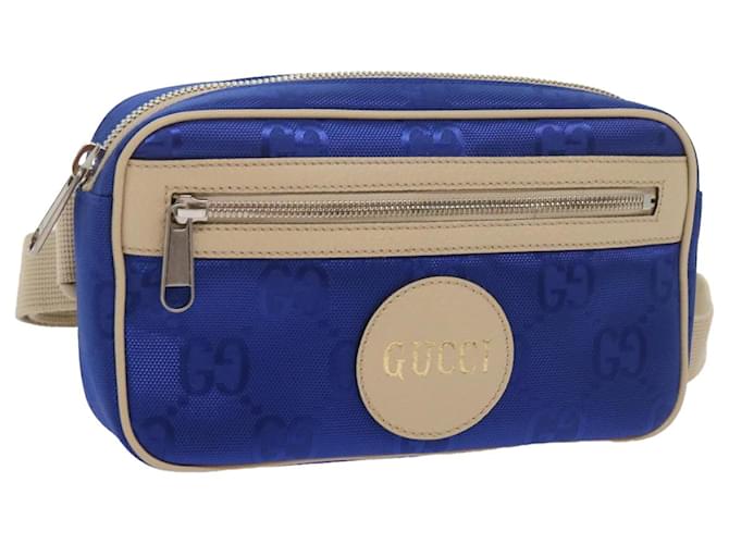 GUCCI GG Nylon Bum Bag Body Bag Blue 631341 auth 67621A  ref.1321325