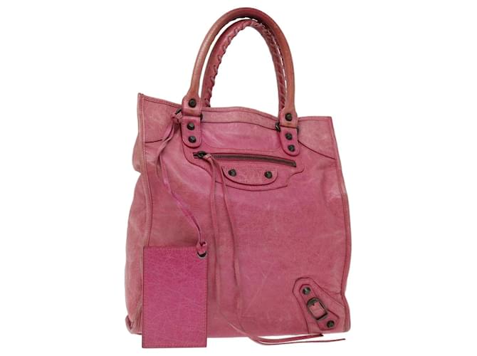 BALENCIAGA The Sunday Hand Bag Leather Pink 235217 auth 69676  ref.1321383