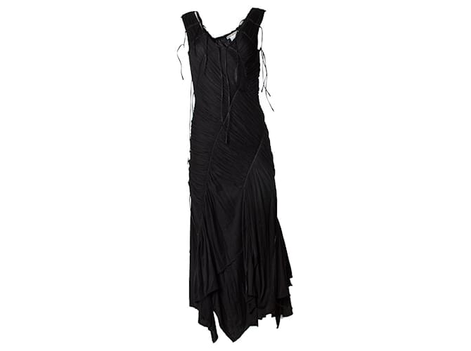Issey Miyake, Black Ruched Dress Cotton  ref.1321414