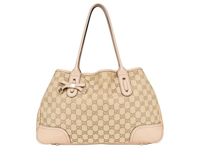 Gucci GG Monogram Princy Tote Bag Beige Leather  ref.1321442