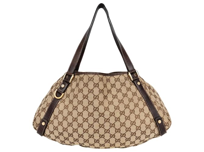 Gucci GG Monogram Abbey Shopper Bag Beige Leather  ref.1321451