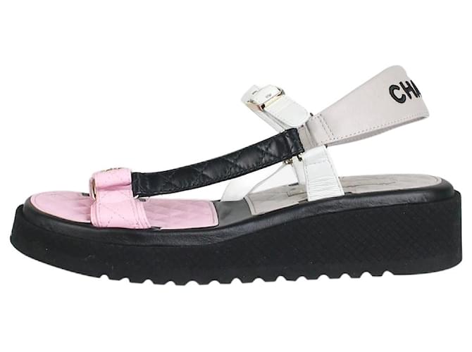 Chanel Multicolour platform sandals - size EU 41 Multiple colors Leather  ref.1321476