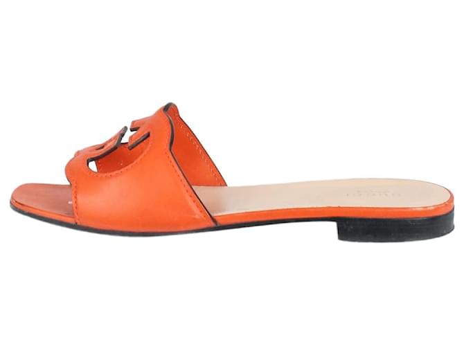 Gucci Orange GG cutout sandals - size EU 39.5 Leather  ref.1321478