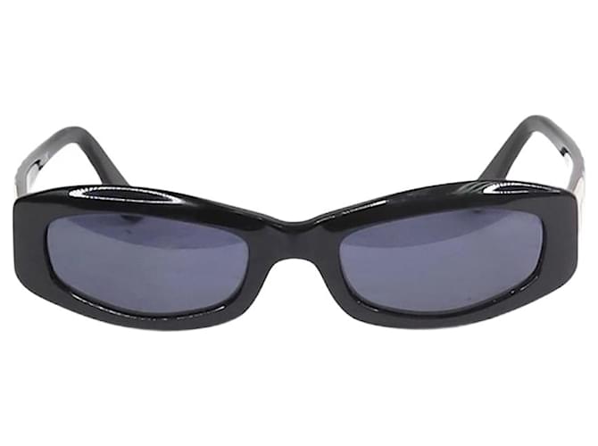 Chanel Gafas de sol rectangulares negras Negro Acetato  ref.1321491