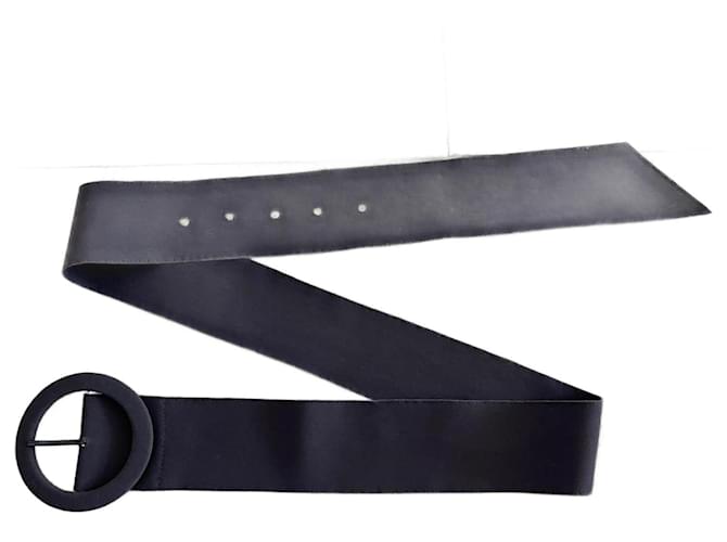 Dark brown belt 75-80 stretch fabric - round buckle IRIÉ Elastane Polyamide  ref.1321492