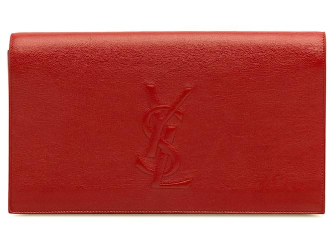 Yves Saint Laurent Bolsa Belle De Jour Vermelha Vermelho Couro Bezerro-como bezerro  ref.1321525