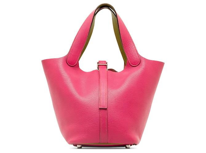 Hermès Pink Clemence Picotin 18 Leather Pony-style calfskin  ref.1321526