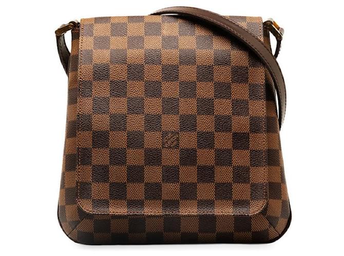 Sac à bandoulière long Louis Vuitton Damier Musette Salsa N51300 en cuir PVC marron en excellent état Plastique  ref.1321608