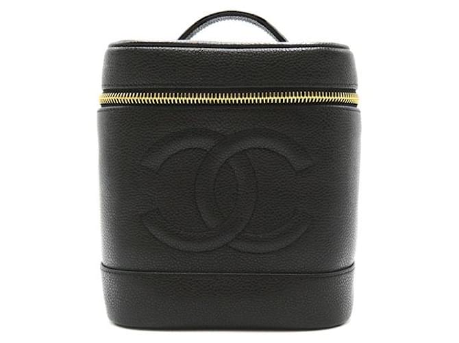 Chanel CC Caviar Vertical Vanity Case A01998 Leather  ref.1321680