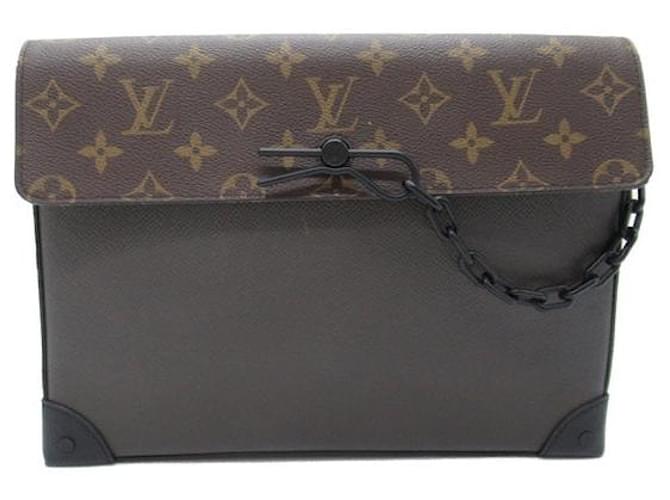 Louis Vuitton Monograma e Pochette de Couro Voyage Steamer M30583 Lona  ref.1321681