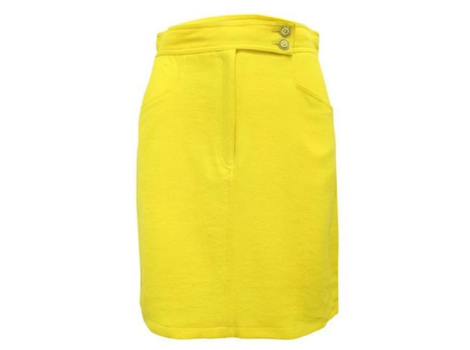 GIANNI VERSACE high waisteded Skirt Yellow Wool  ref.1321688