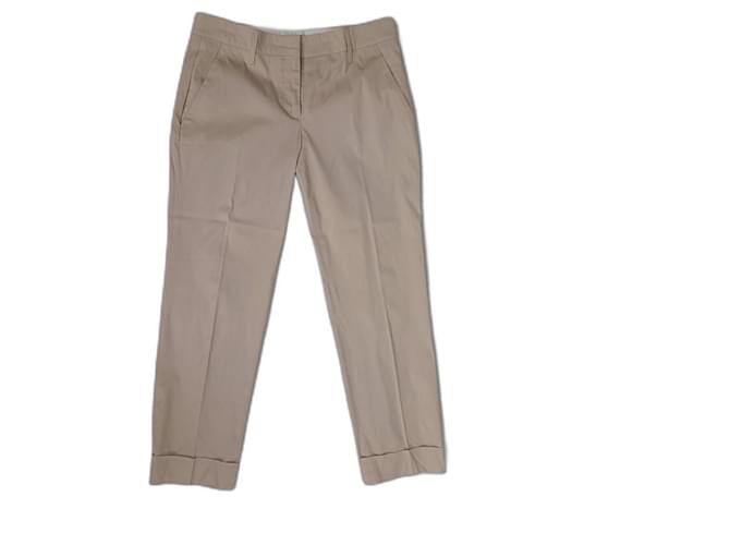 Prada y2k women's capri trousers Beige Cotton  ref.1321698