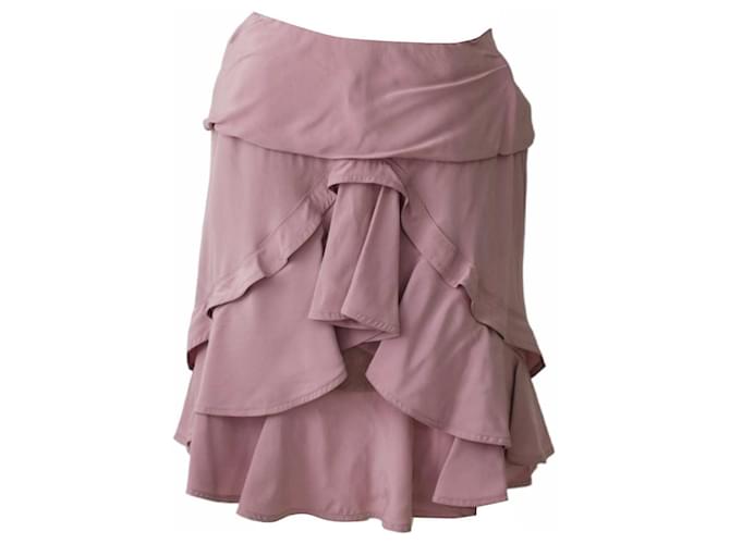 Yves Saint Laurent Dusty Pink 100% Silk Above Knee Length Layered Skirt XS  ref.1321745