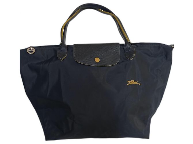 Saco tote Longchamp Pliage azul marinho de tecido