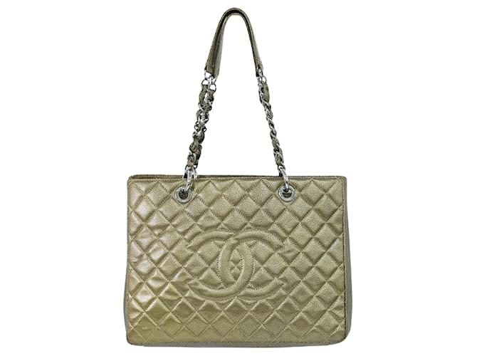Timeless Chanel Grand shopping Golden Leather  ref.1321821