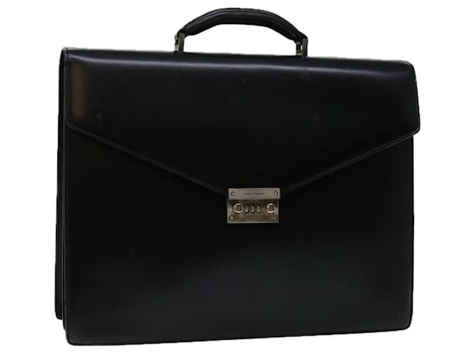 Salvatore Ferragamo Hand Bag Leather Black Auth bs12652  ref.1321915