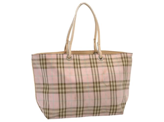 BURBERRY Nova Check Tote Bag Nylon Pink Auth 69457  ref.1321934