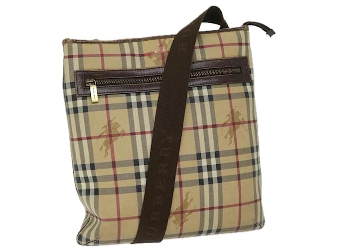 BURBERRY Nova Check Shoulder Bag PVC Beige Auth 69239  ref.1321967