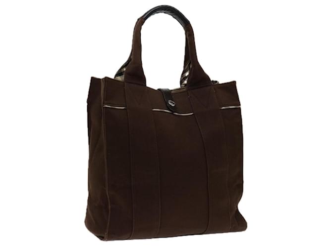 BURBERRY Nova Check Blue Label Hand Bag Canvas Brown Beige Auth bs12791 Cloth  ref.1322027