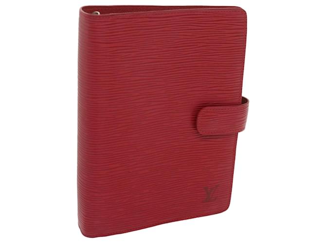 LOUIS VUITTON Agenda MM Epi Agenda Cover Rossa R20047 LV Auth em5931 Rosso Pelle  ref.1322028