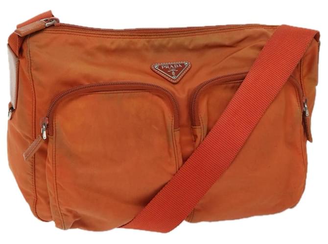 PRADA Shoulder Bag Nylon Orange Auth 69348  ref.1322043