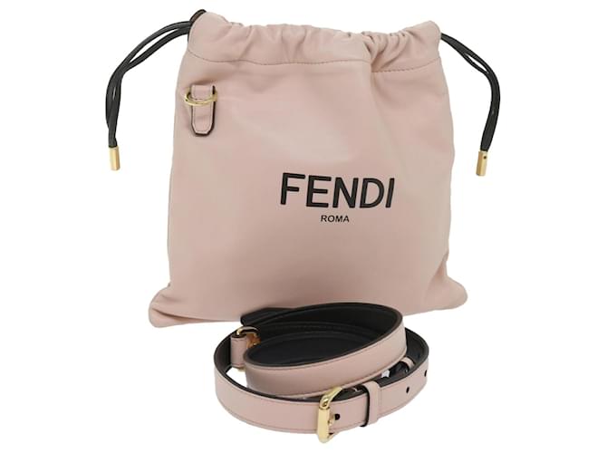 FENDI Purse Shoulder Bag Leather Beige Auth 69042A  ref.1322058