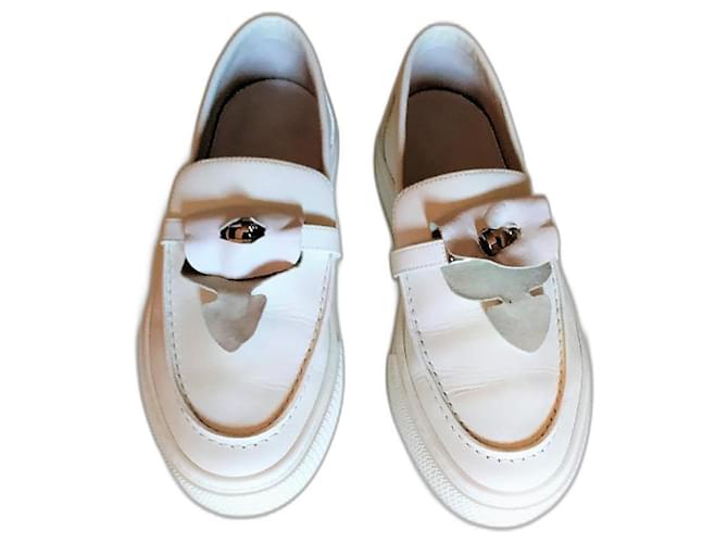 Hermès Slip on Game Sneakers White Leather  ref.1322108