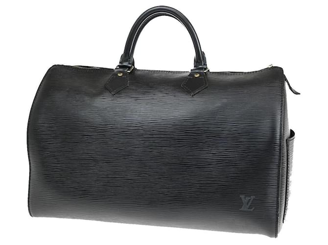 Louis Vuitton Speedy 35 Nero Pelle  ref.1322109