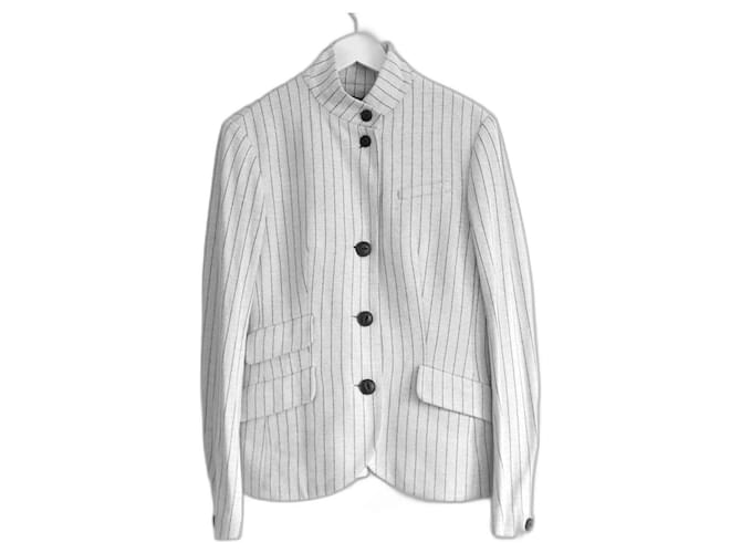 Rag & Bone Slade grey pinstripe jersey blazer jacket Light green Synthetic  ref.1322135