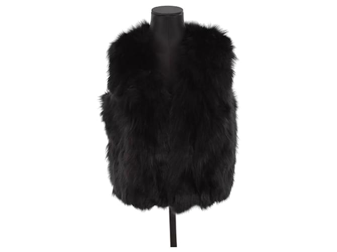 Sandro Fur jacket Black  ref.1322151