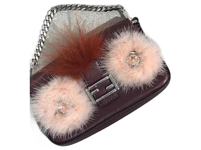 Baguette FENDI  Handbags T.  leather Dark red  ref.1322175