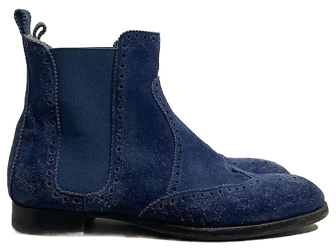 Hermès Bottines HERMES T.EU 36 Suède Bleu