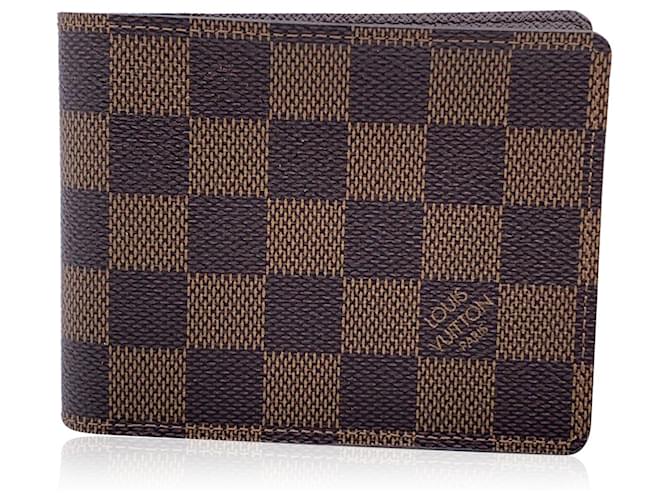 Louis Vuitton Braune Mehrfach-Geldbörse aus Damier Ebene Canvas Leinwand  ref.1322224