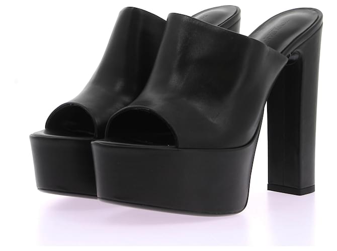 Autre Marque TONY BIANCO Pantoletten & Clogs T.US 7.5 Leder Schwarz  ref.1322231