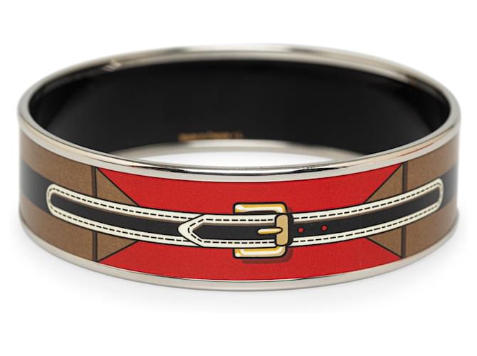 Hermès Bracelet large en émail rouge Hermes Métal Email  ref.1322279