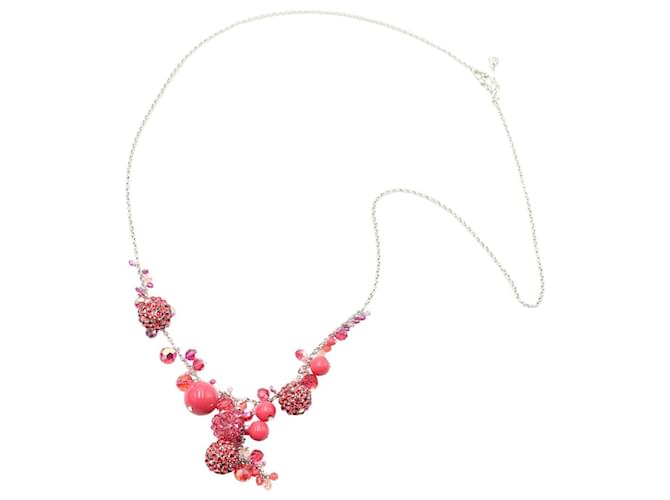 Swarovski 75cm Crystal Long Necklace in Pink Metal  ref.1322346