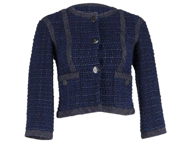Timeless Giacca da sera Chanel in cotone blu navy