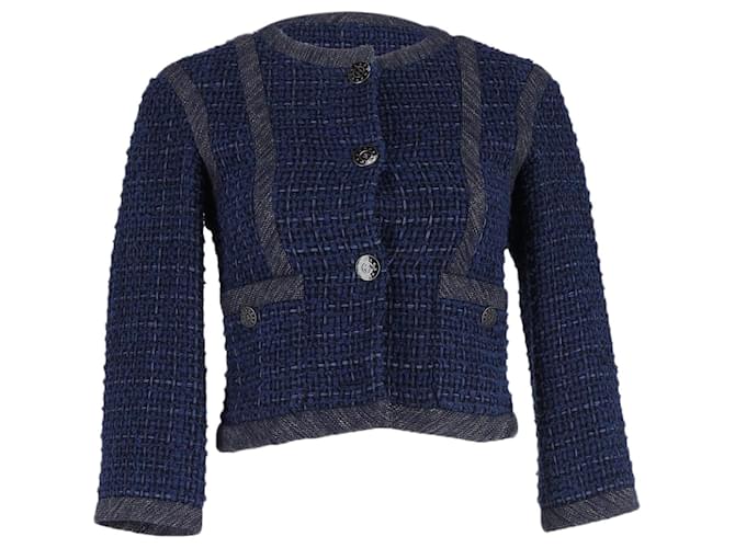 Classique Veste de soirée Chanel en coton bleu marine  ref.1322354