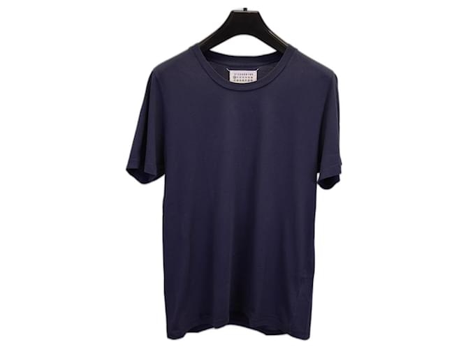 Maison Martin Margiela Camiseta con cuello redondo Maison Margiela en algodón azul marino  ref.1322359