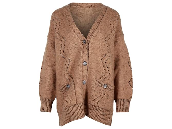 Timeless Chanel V-Neck Cardigan in Brown Wool  ref.1322387