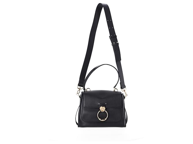 Chloé Small Tess Satchel Bag in Black Leather  ref.1322388