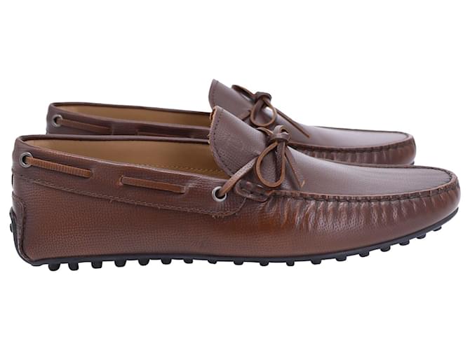 Tod's City Gommino Loafers in Brown Leather  ref.1322394
