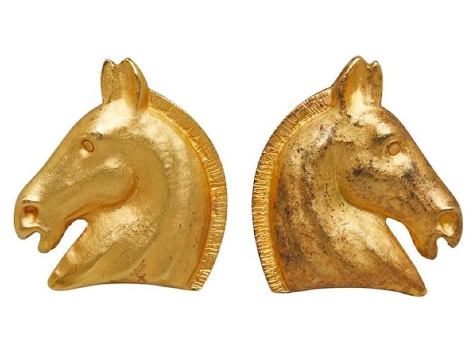 Hermès Brincos de cabeça de cavalo Metal  ref.1322415