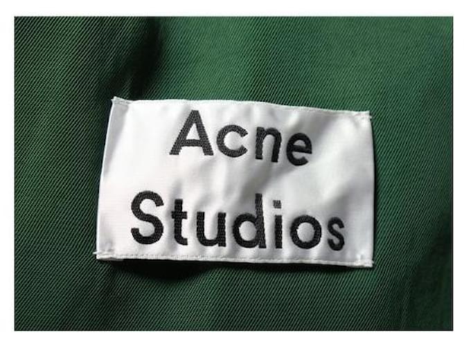 Acne Studios Gabardina con botonadura y forro verde esmeralda Lucie Triacetato  ref.1322440