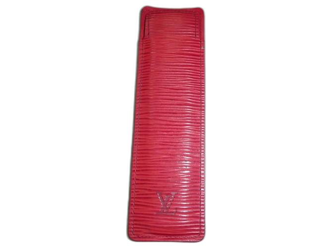 Louis Vuitton Stiftetui Epi Rot Leder  ref.1322451