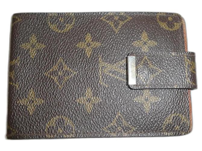Louis Vuitton vintage checkbook holder Brown Cloth  ref.1322452