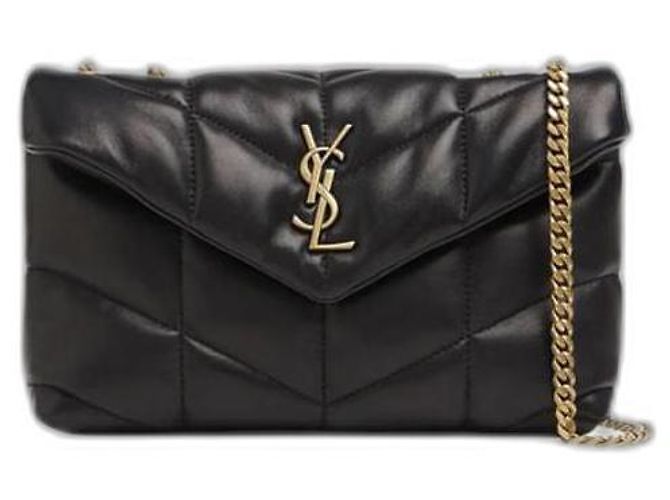 Saint Laurent Toy Puffer Lammleder Handtasche Schwarz