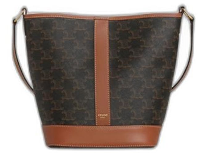 Triomphe Bolsa bucket Céline Small marrom de couro