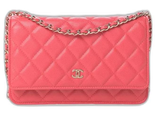 Chanel Wallet on Chain Coral Leather  ref.1322469